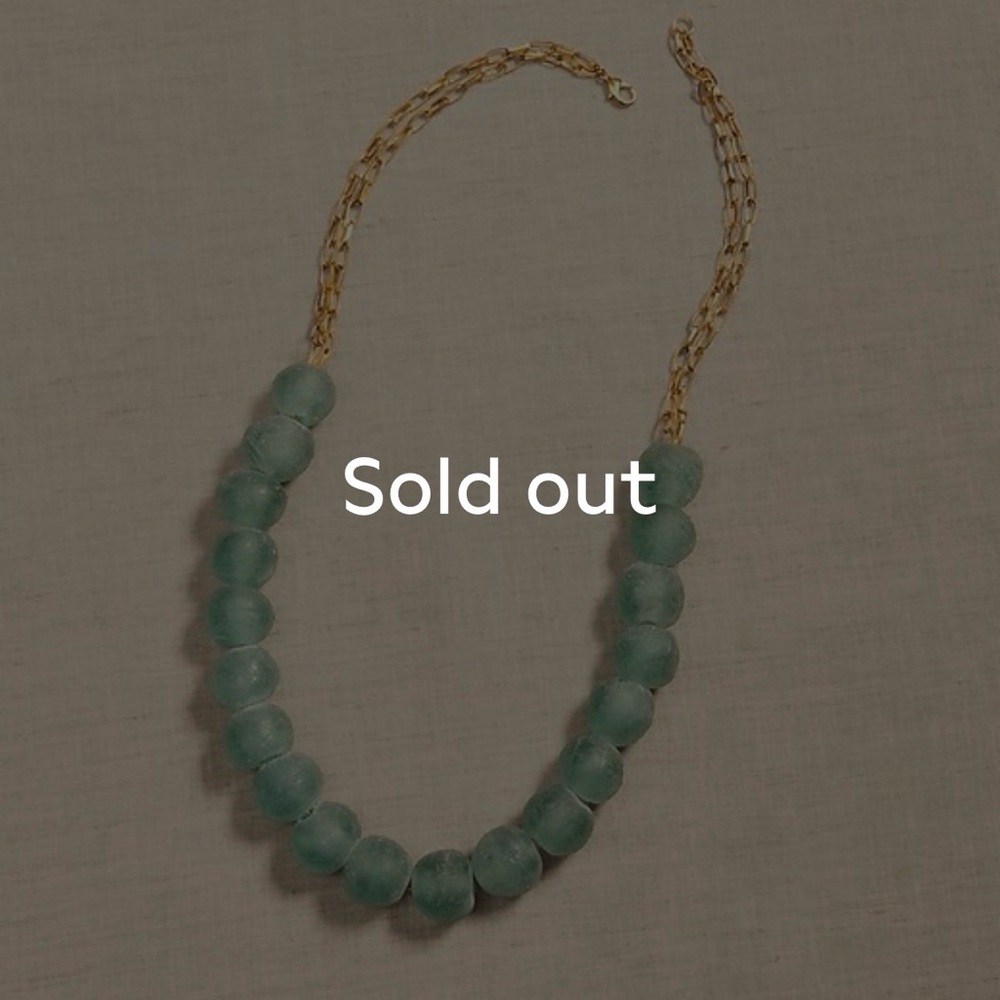 NWT Banana Republic Aegean Indigo Blue Aqua Glass Necklace - Picture 10 of 10